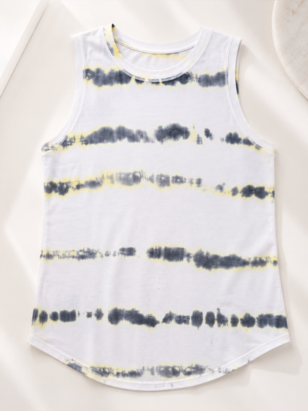 Lululemon Tie-Dye Stripe Tank Top - White, grey & Yellow